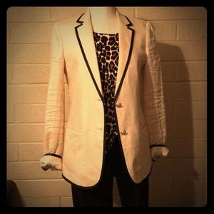 Jcrew tipped linen blazer